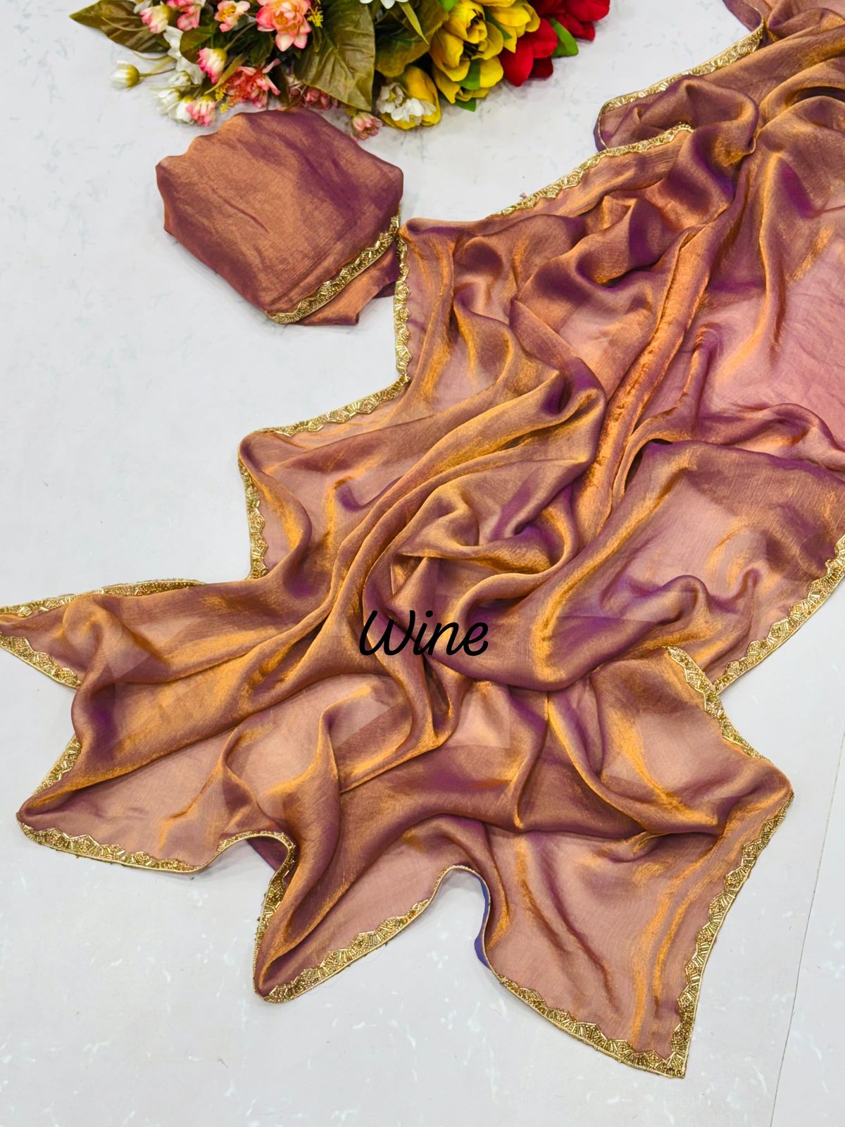 Rangoot Supper Hit Simari Shine Golden Saree