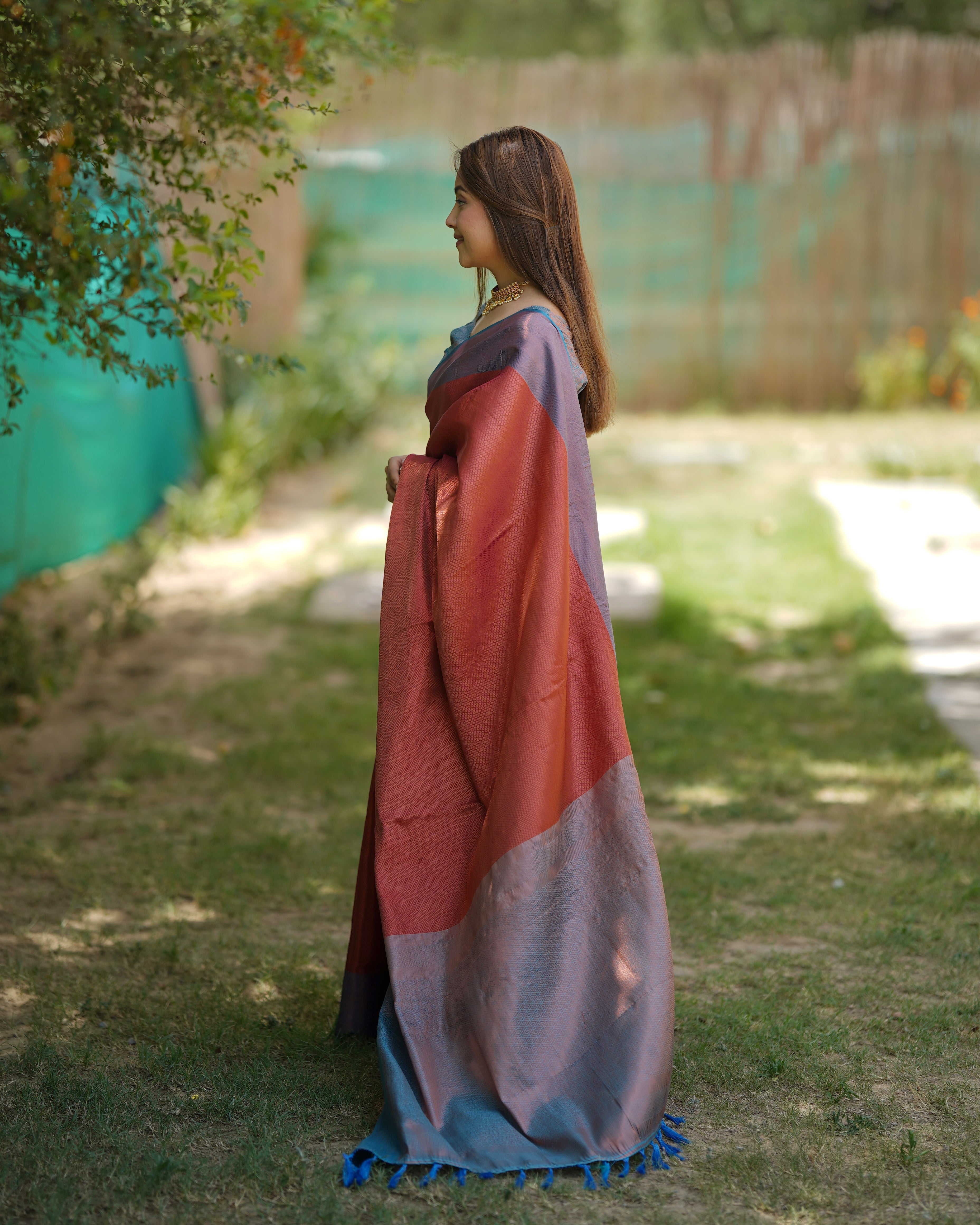 Red Kubera Pattu Kanjivaram Silk Saree