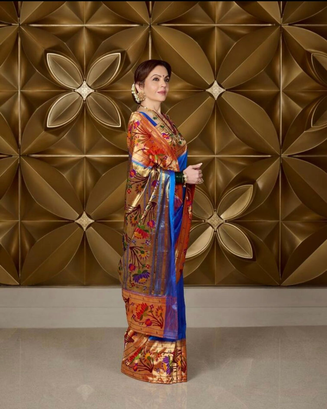 Royal Blue Woven Design Soft Silk Saree