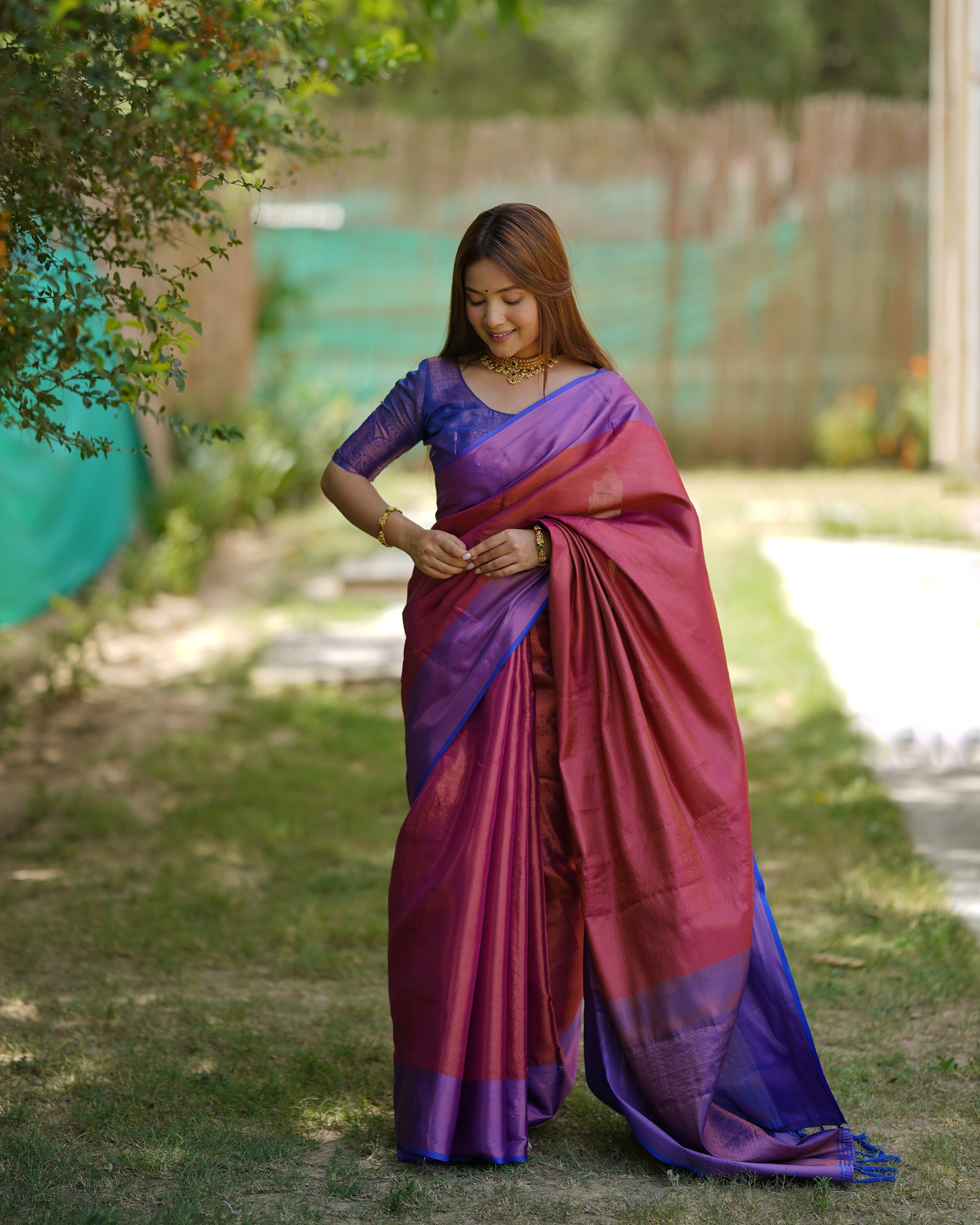 Royal Blue Kubera Pattu Kanjivaram Silk Saree