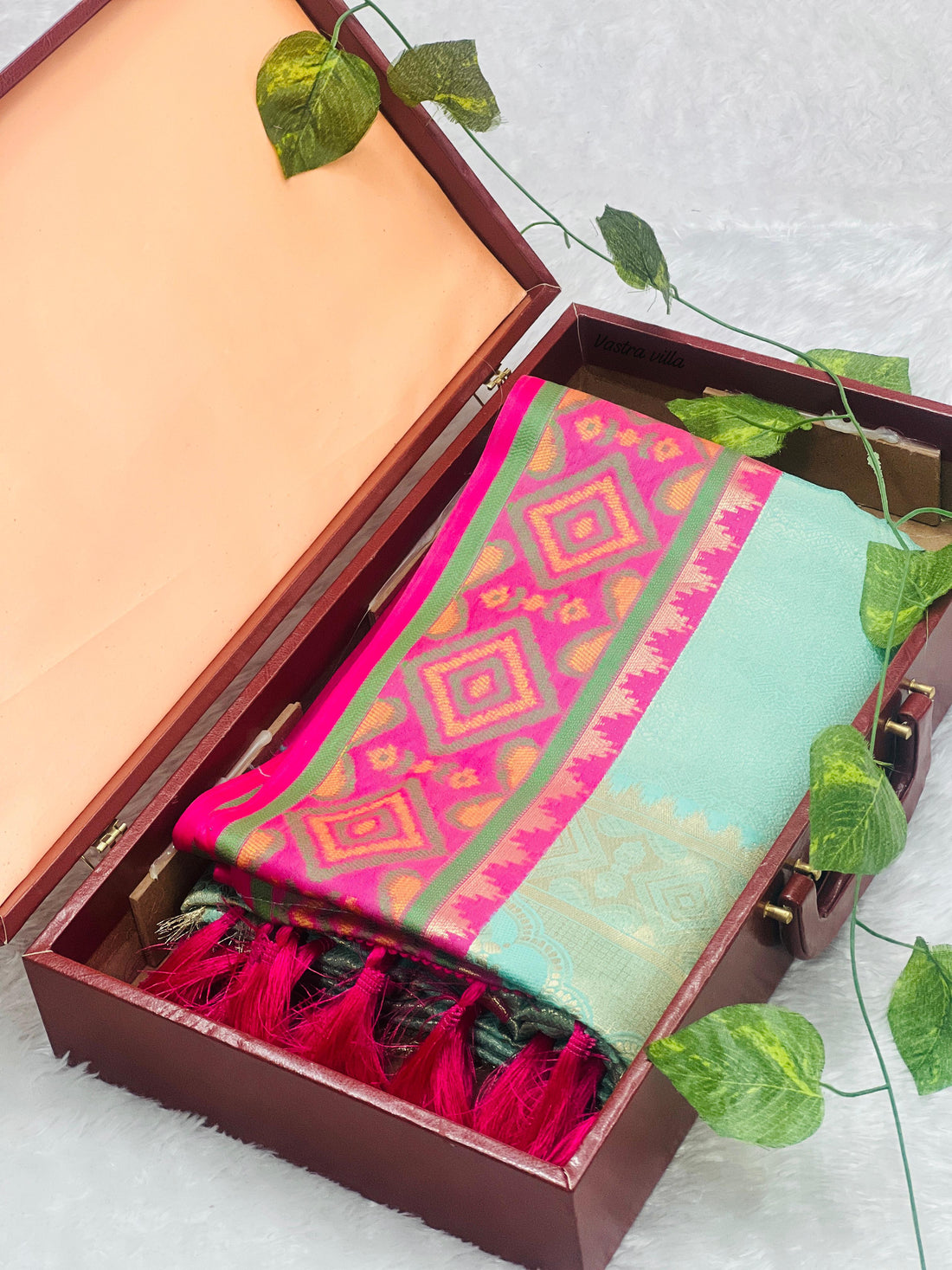 Sea Green Kanjivaram Patola Silk Saree