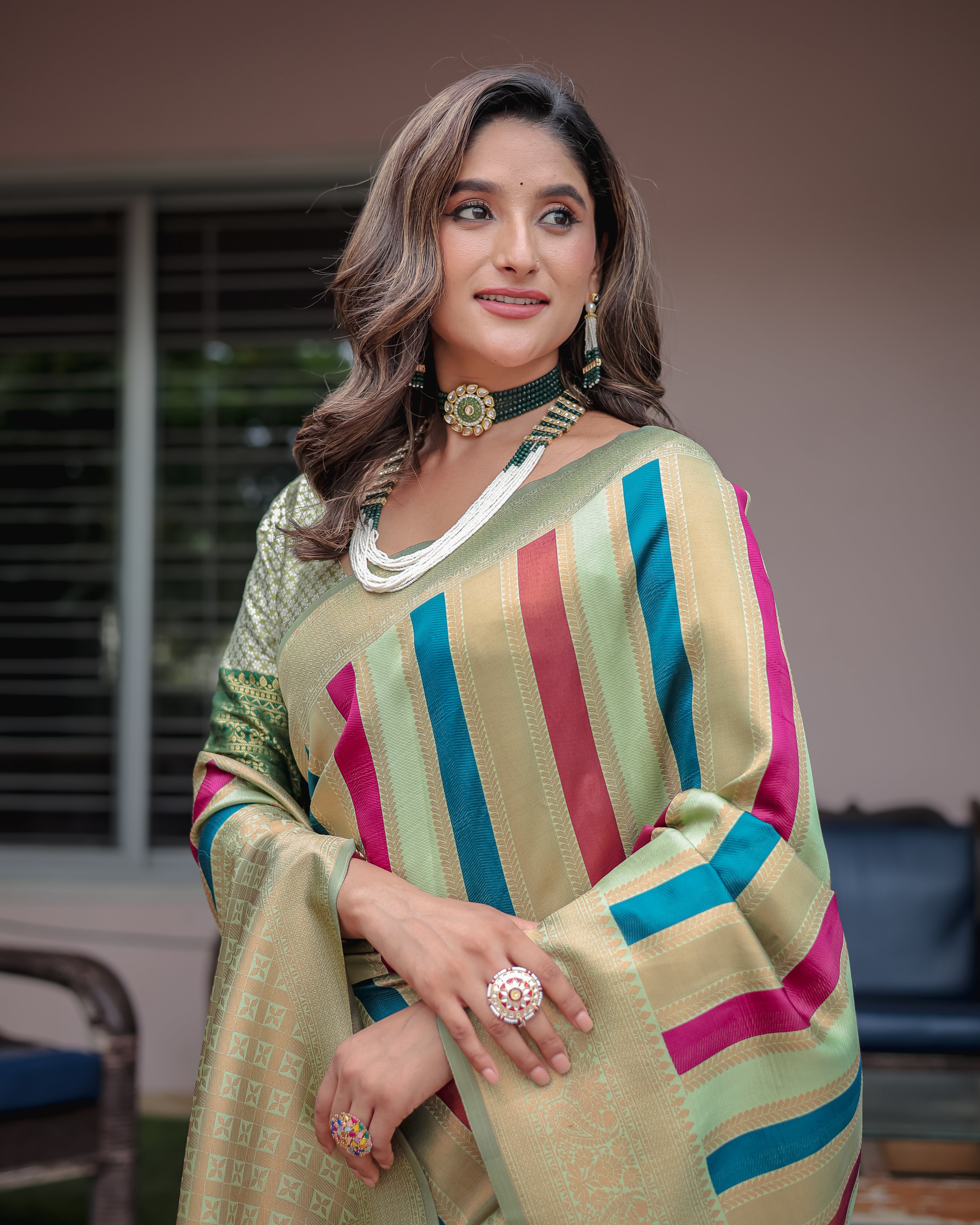 Sea Green Pure Soft Semi Kanjivaram Pattu Silk Saree