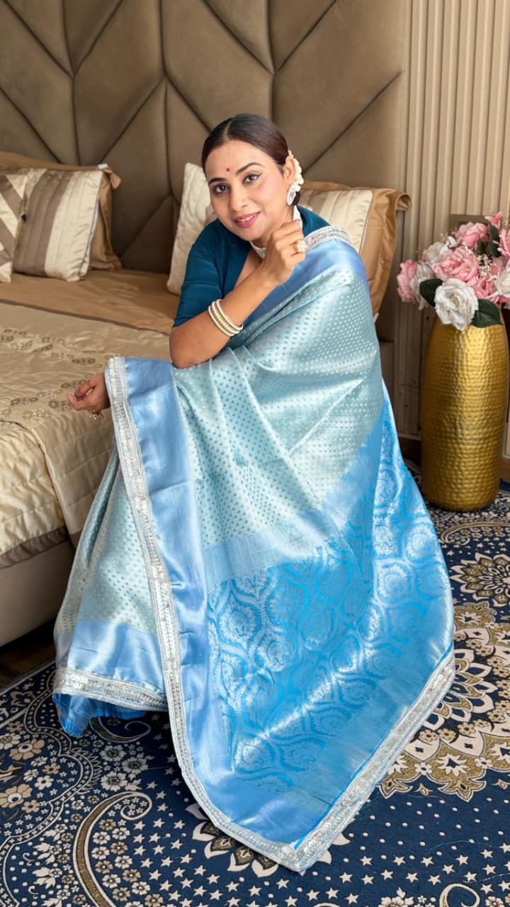 Sky-Blue-Banarasi-Tissue-Silk-Saree