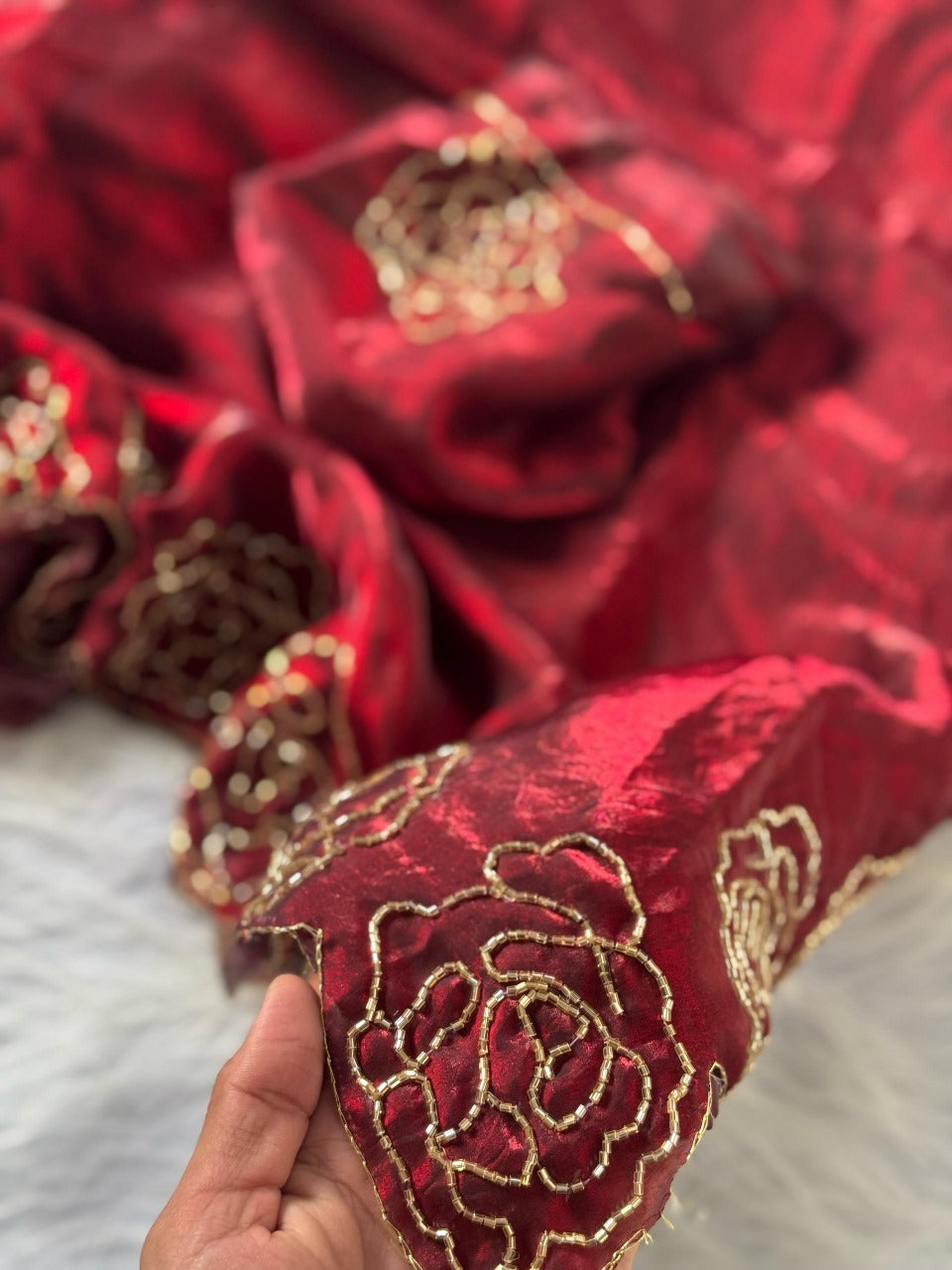 Soft Fandy Sattin Cover With Beautiful Khatli