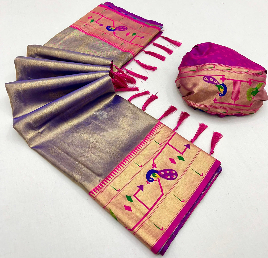 Soft Banarsi Tissue Maharani Paithani