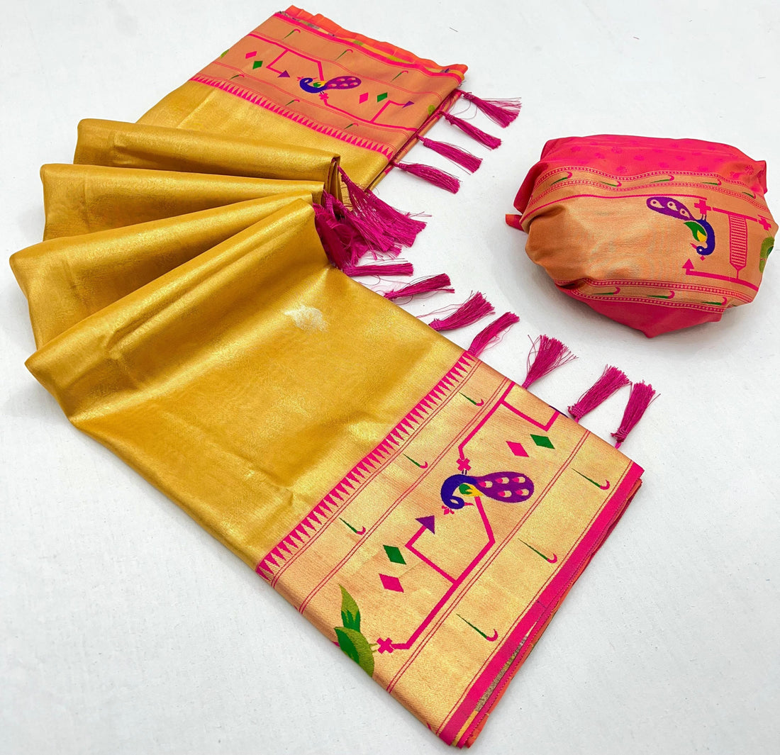 Soft Banarsi Tissue Maharani Paithani