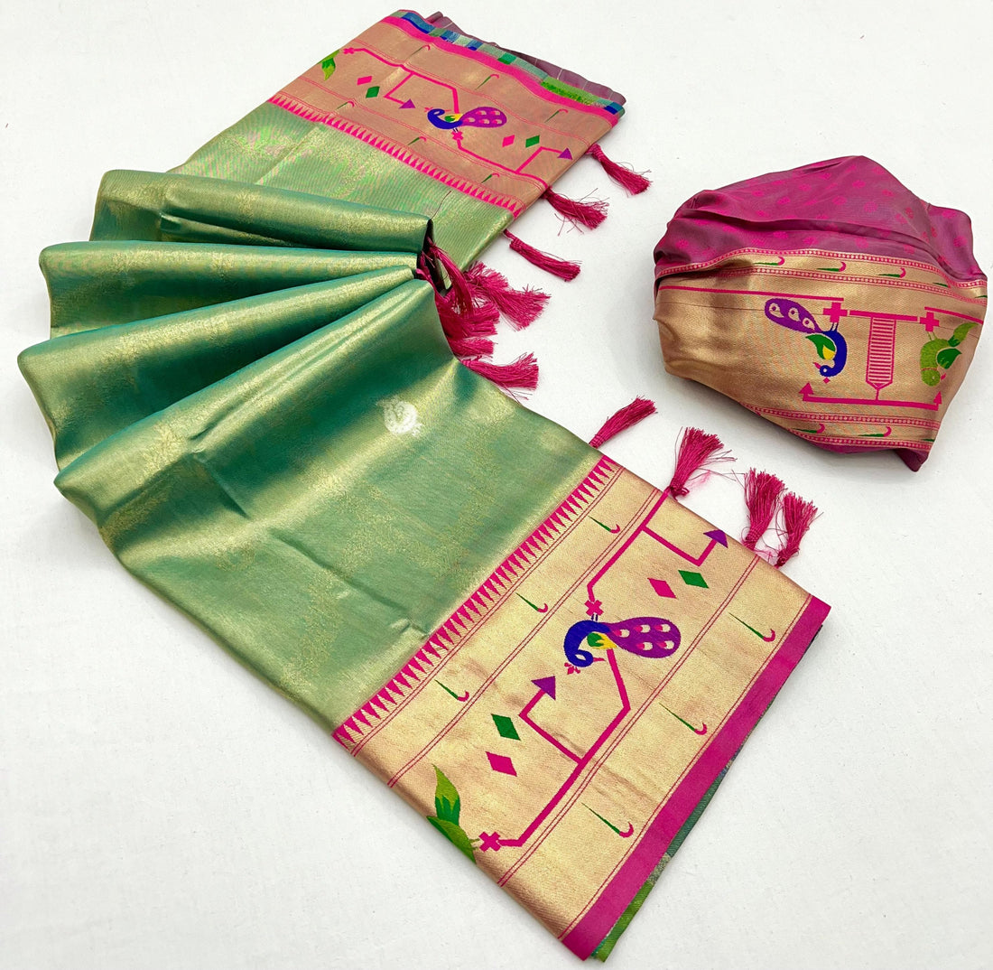 Soft Banarsi Tissue Maharani Paithani