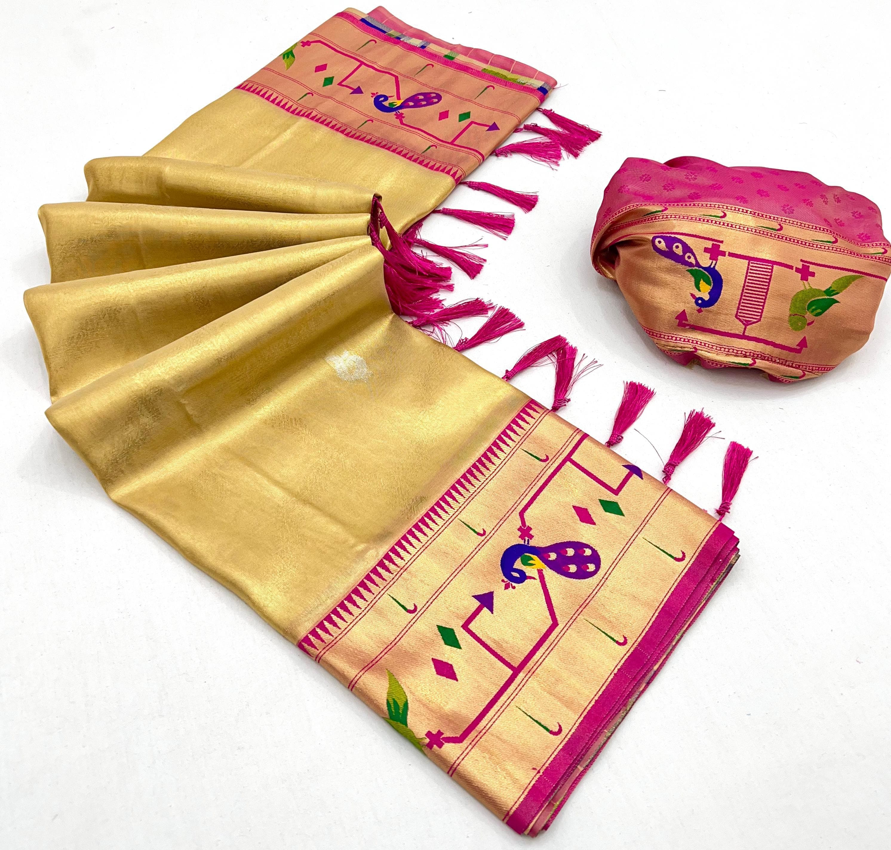 Soft Banarsi Tissue Maharani Paithani