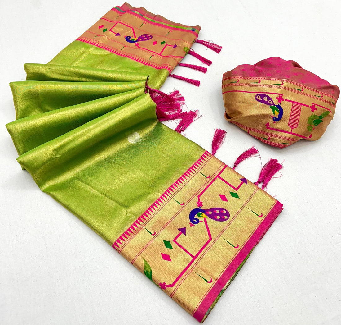 Soft Banarsi Tissue Maharani Paithani