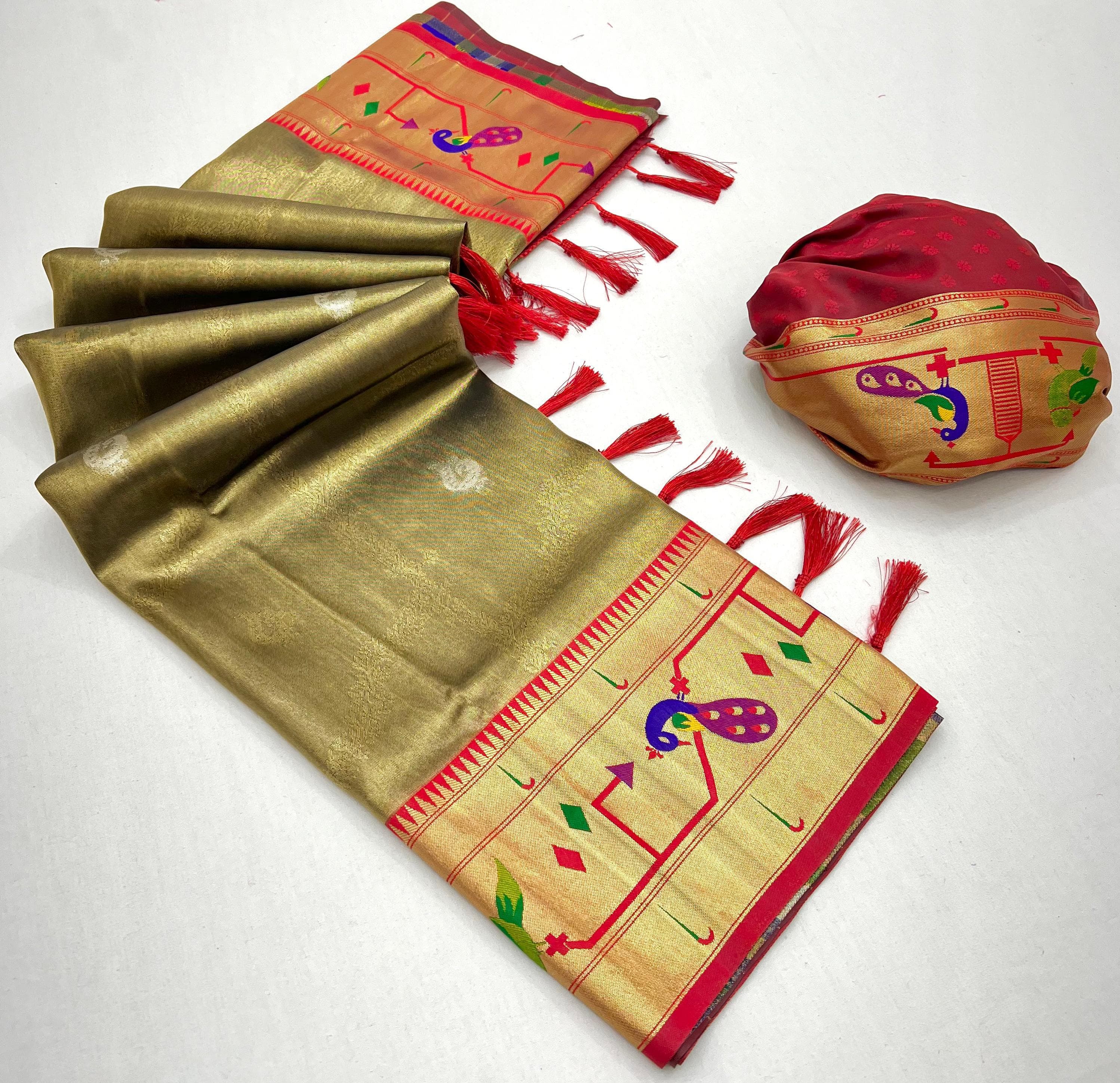 Soft Banarsi Tissue Maharani Paithani