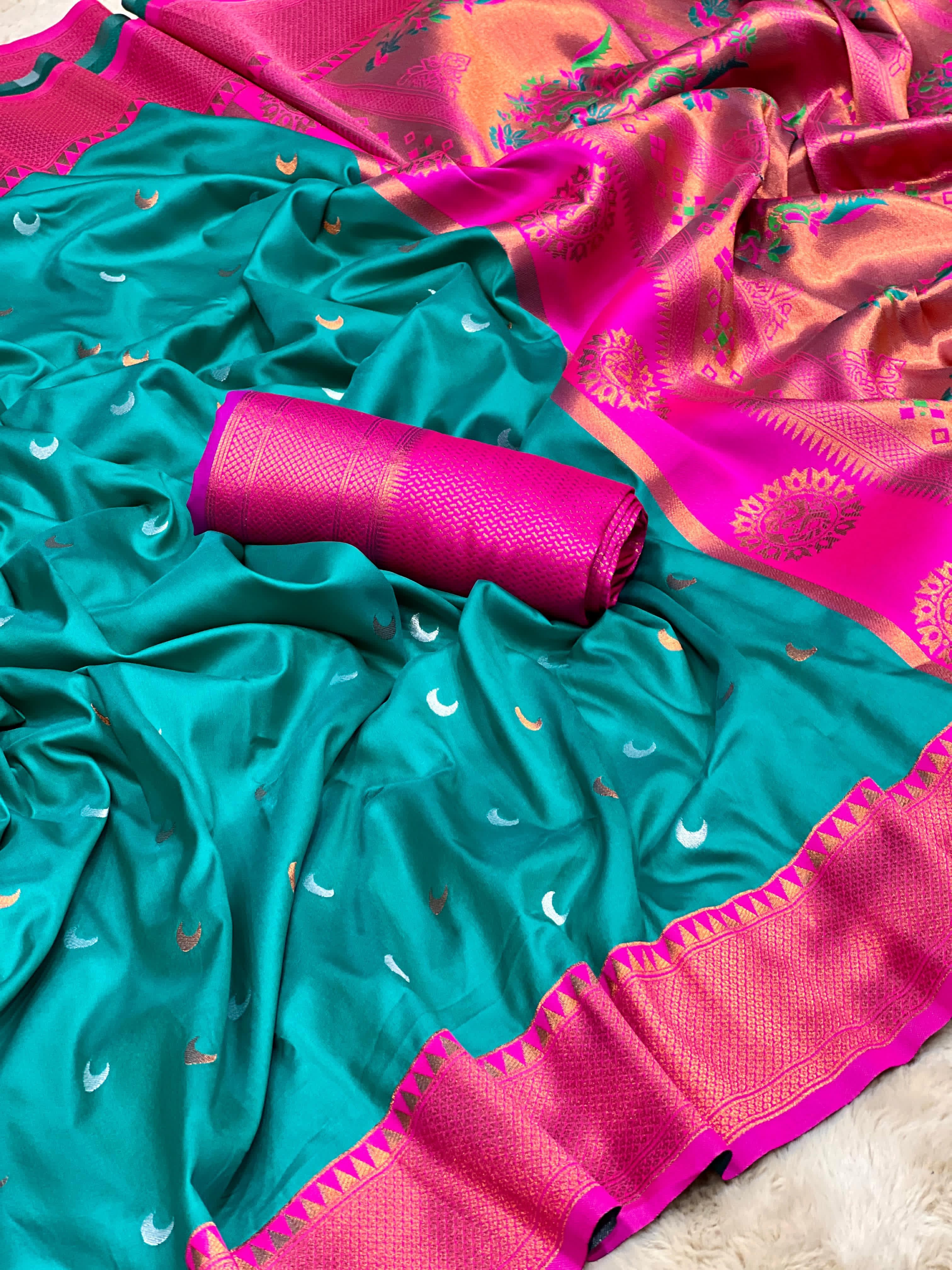 Soft Chandrakor Paithani Silk Saree