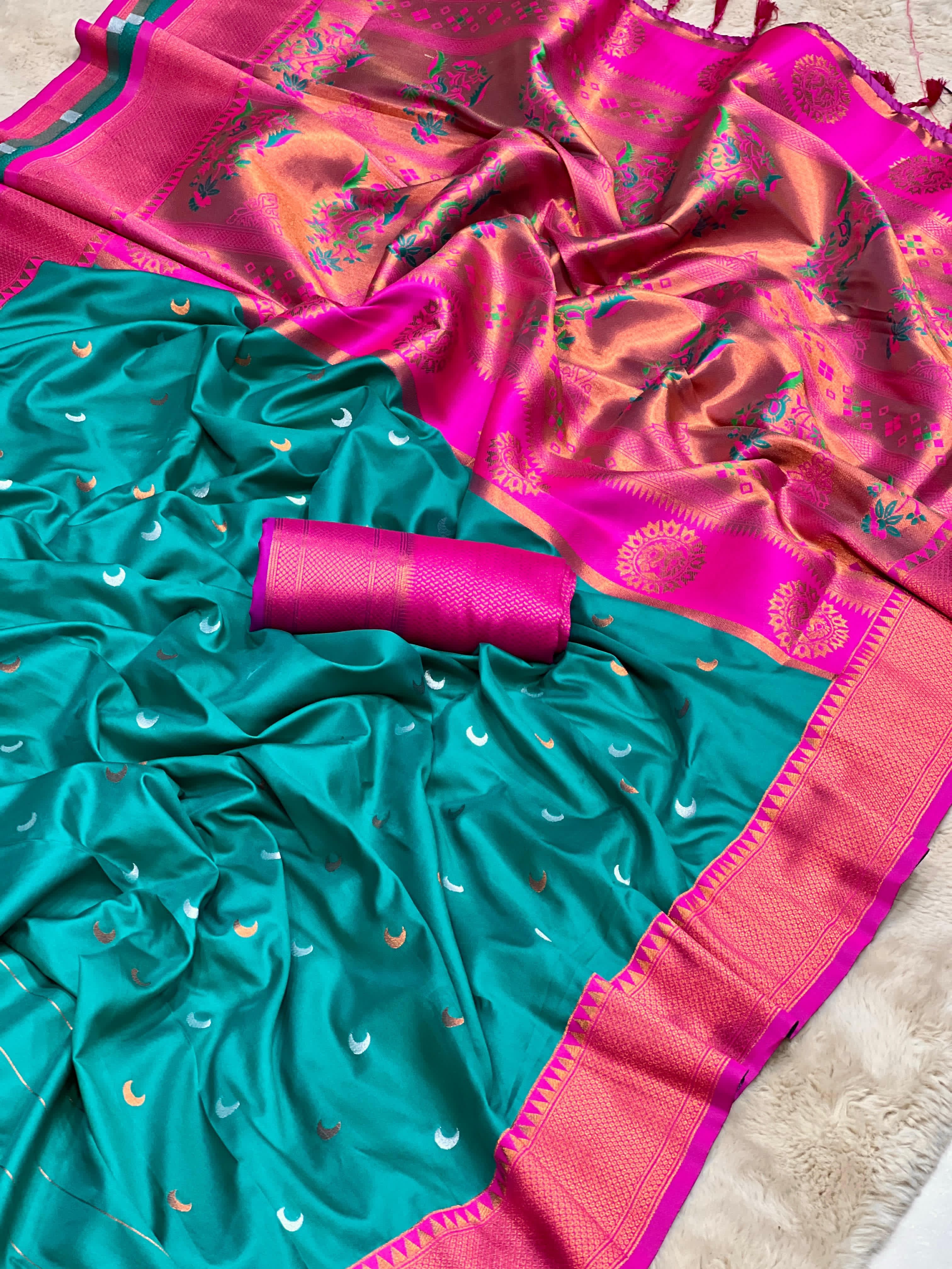 Soft Chandrakor Paithani Silk Saree