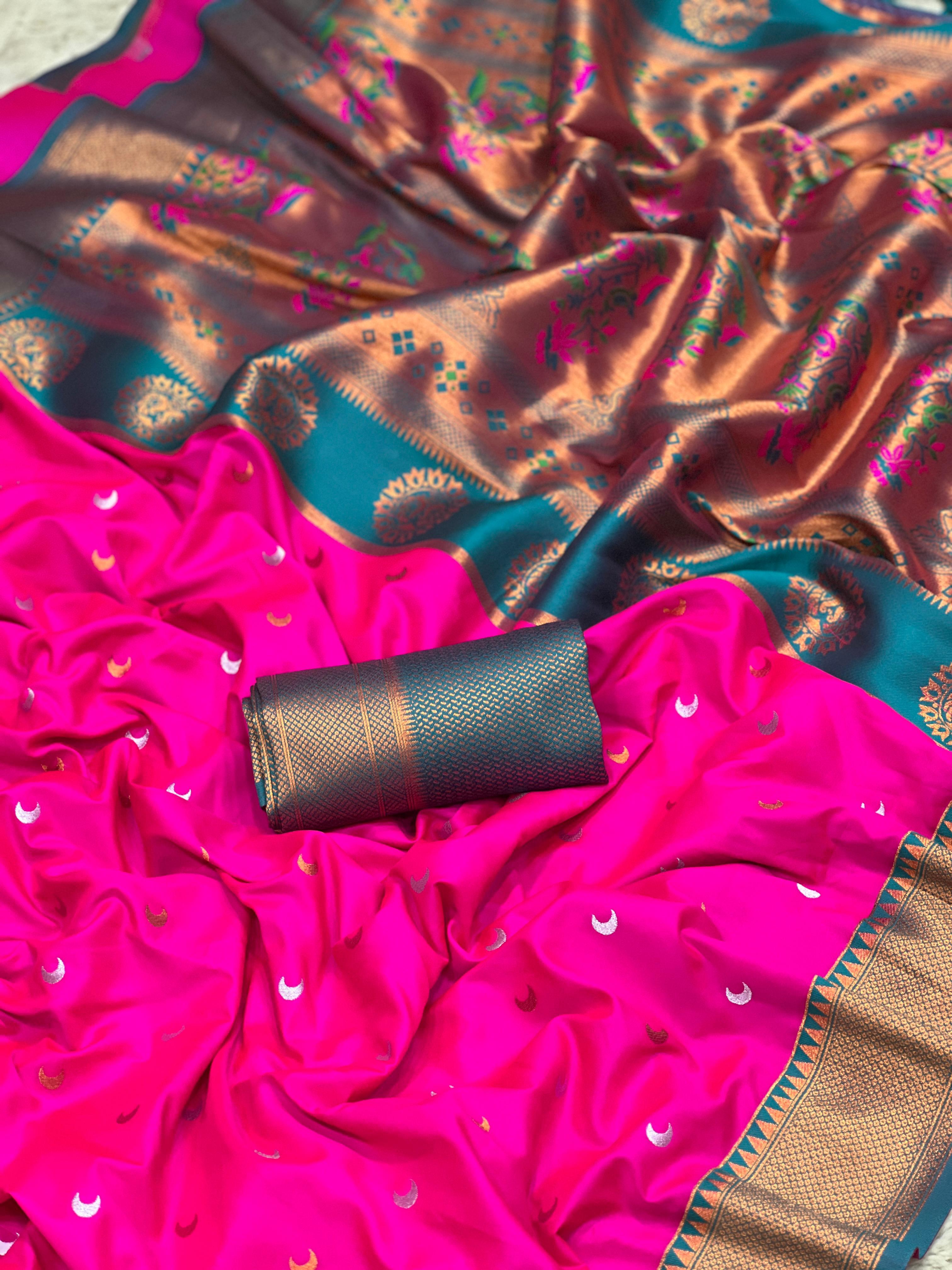 Soft Chandrakor Paithani Silk Saree