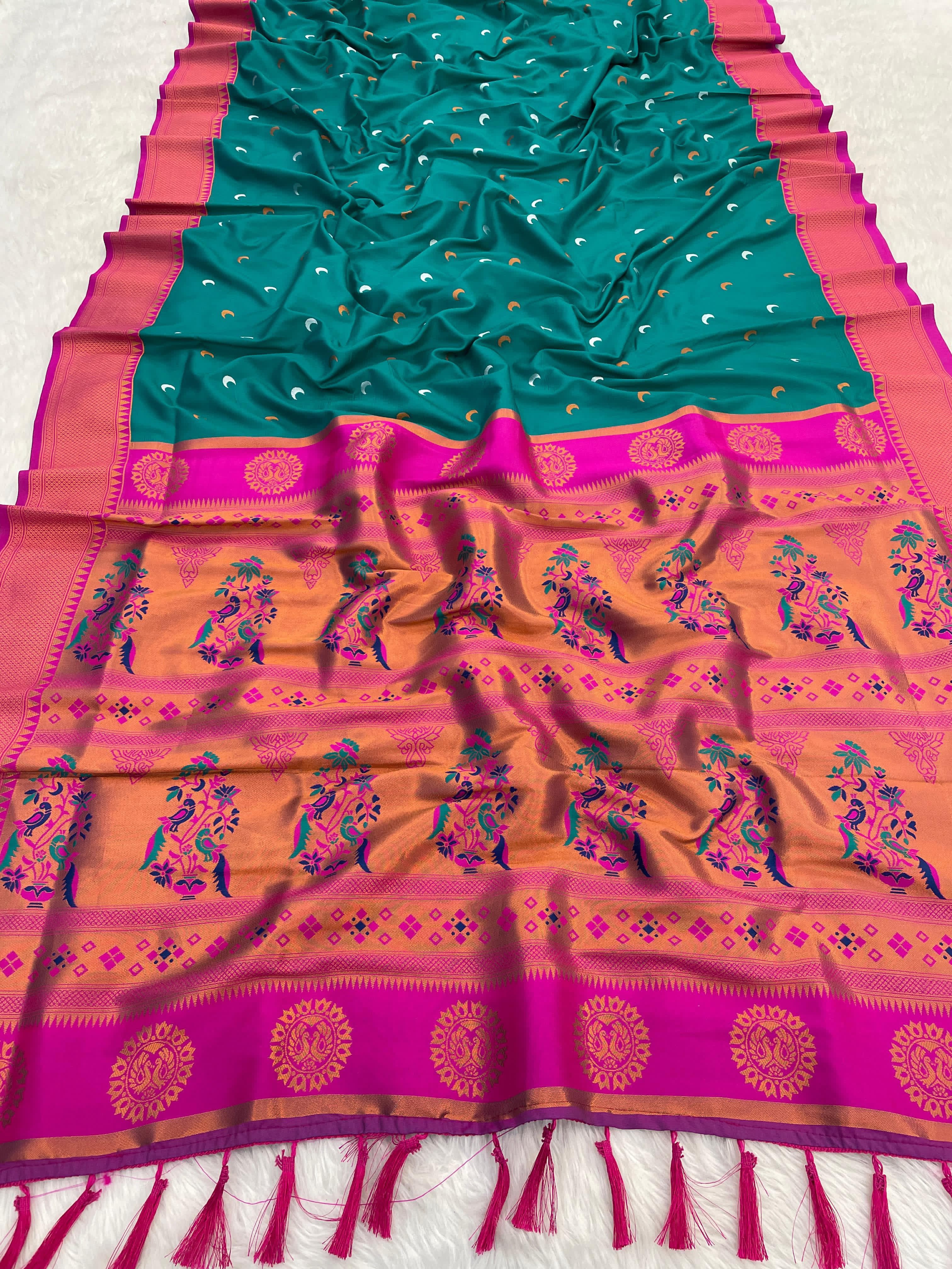 Soft Chandrakor Paithani Silk Saree
