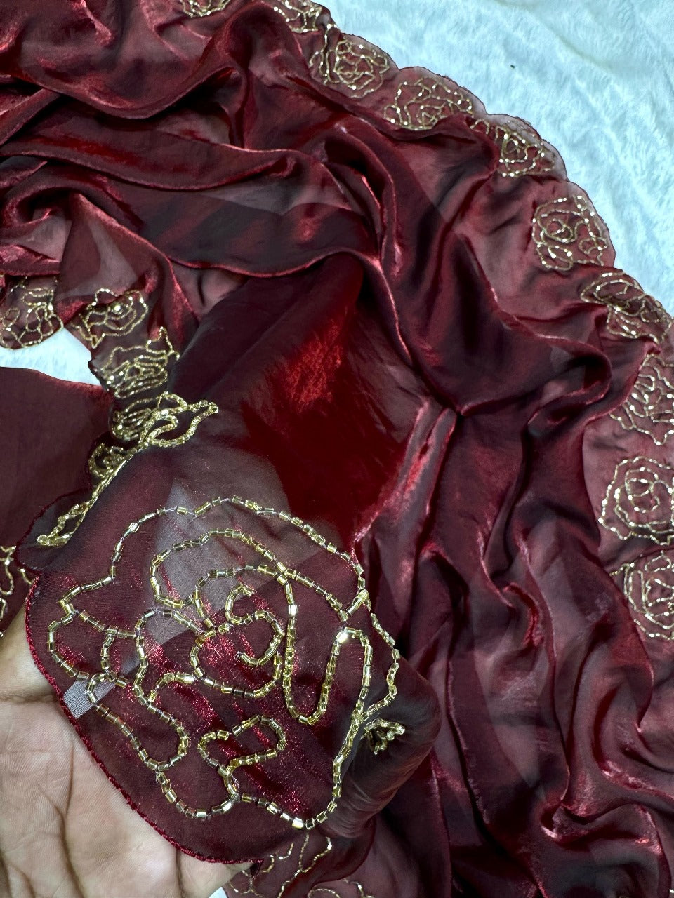 Soft Fandy Sattin Cover With Beautiful Khatli