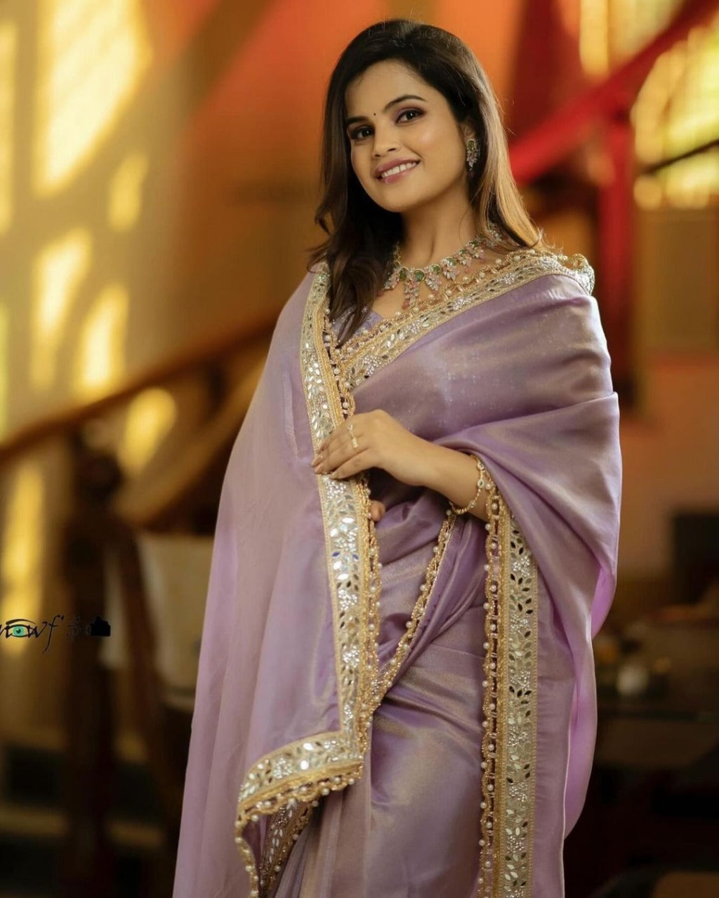 Tissue Silk With Embroidery Work