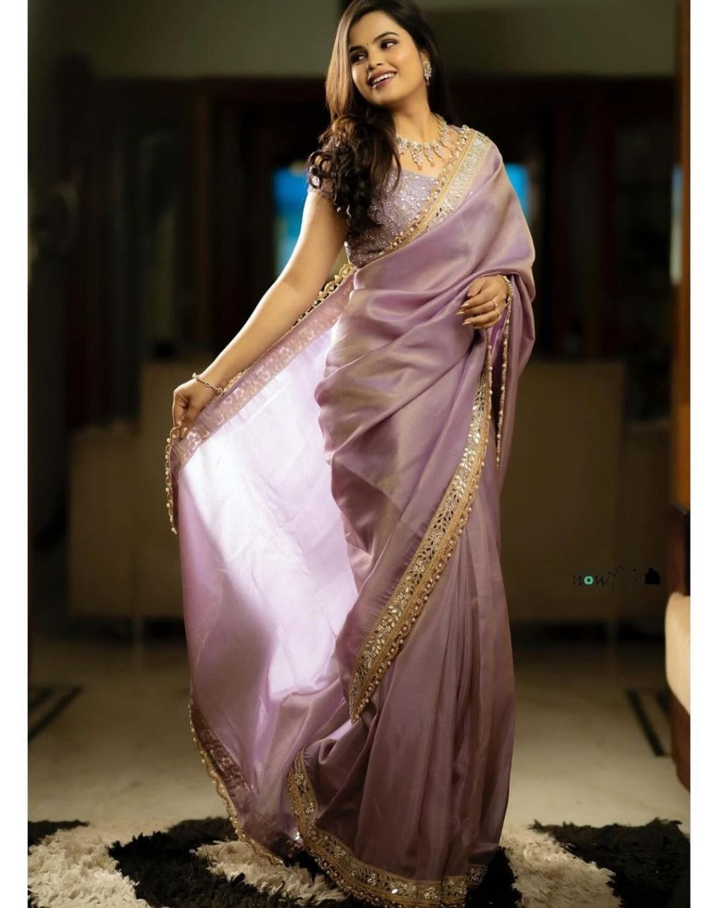 Tissue Silk With Embroidery Work