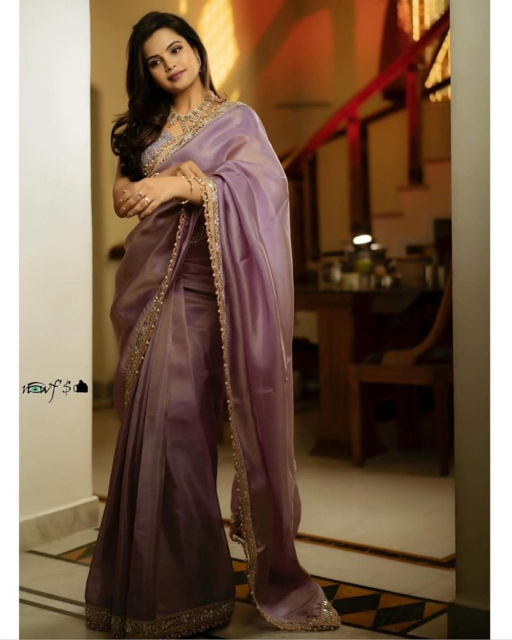 Tissue Silk With Embroidery Work