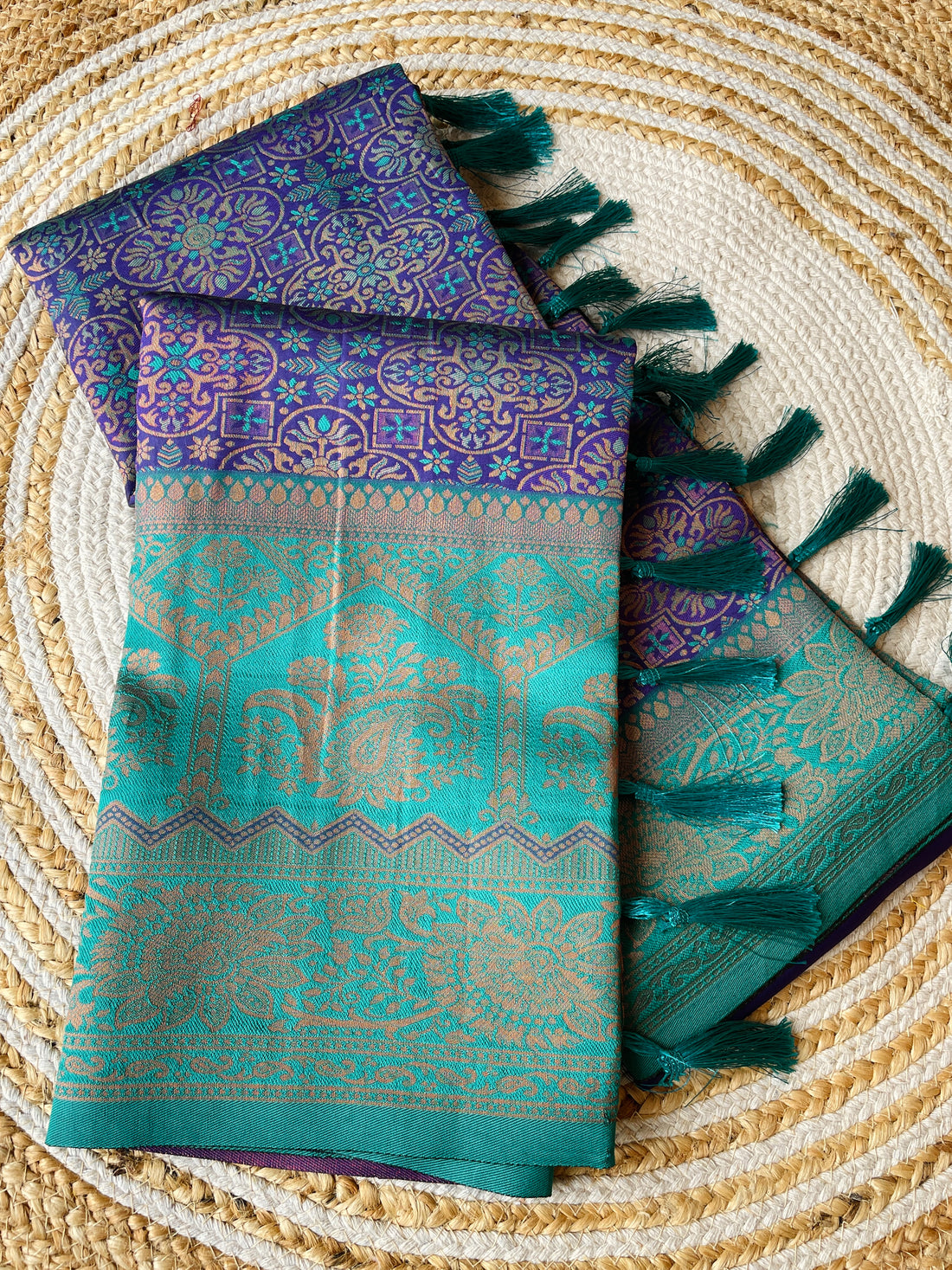 Violet Designer Tassels Premium Banarsi Silk Saree