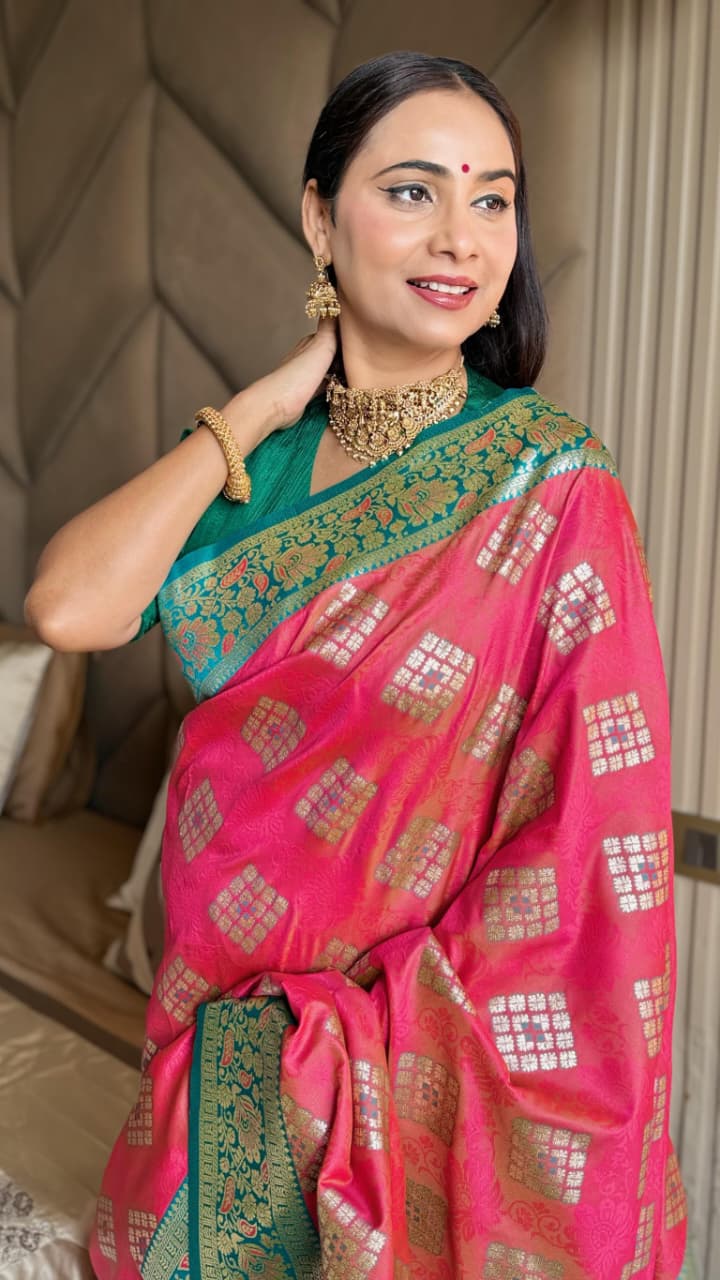 Women's Designer Banarasi Silk with Rich Pallu Silk Saree