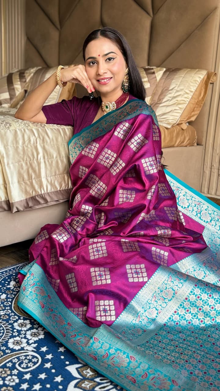 Women's Designer Banarasi Silk with Rich Pallu Silk Saree