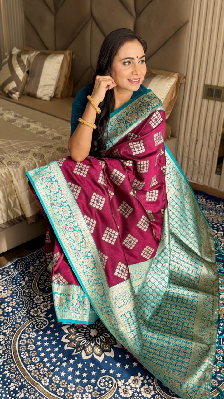 Women's Designer Banarasi Silk with Rich Pallu Silk Saree