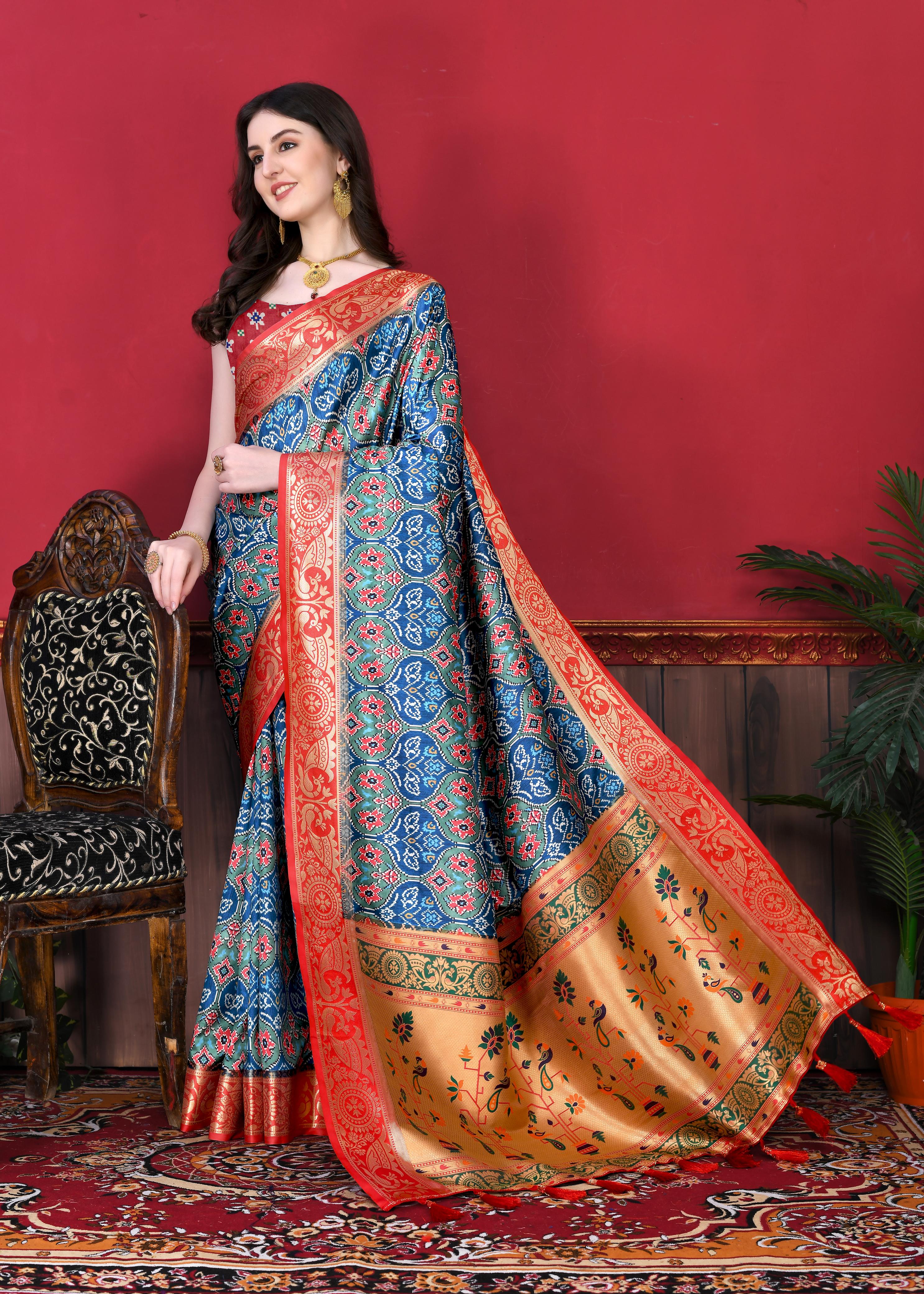 Woven Design Zari Pure Silk Paithani Saree