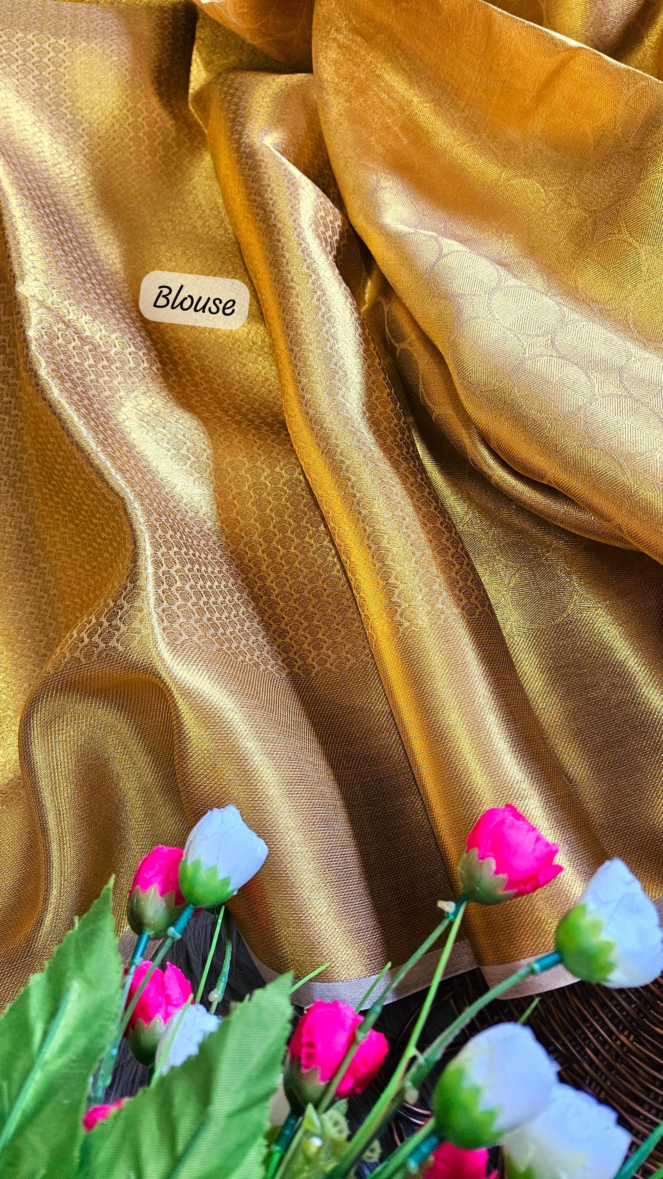 banarsi handloom golden tissue zari silk saree
