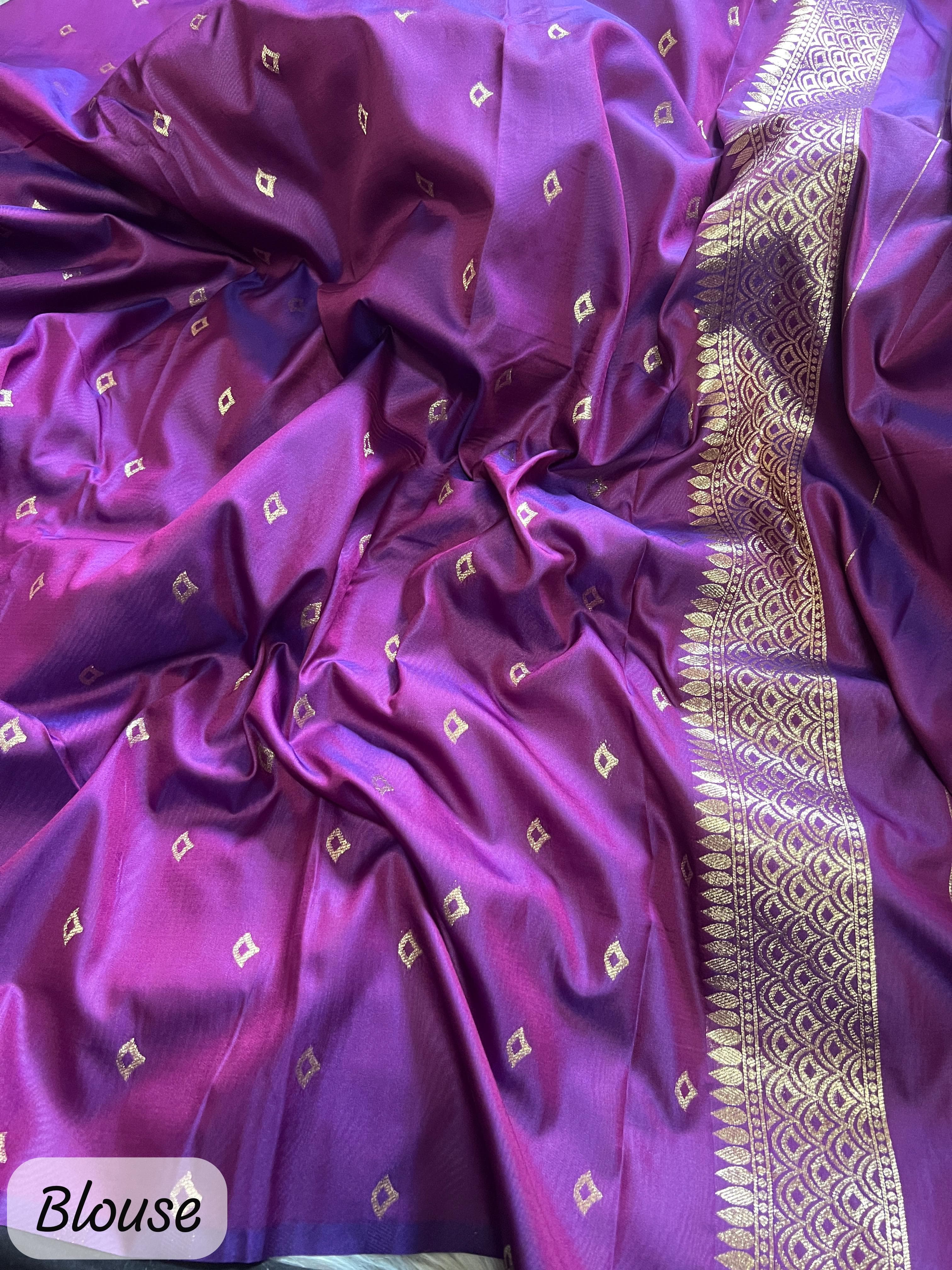 Dark Magenta Soft Banarsi Katan Silk Saree