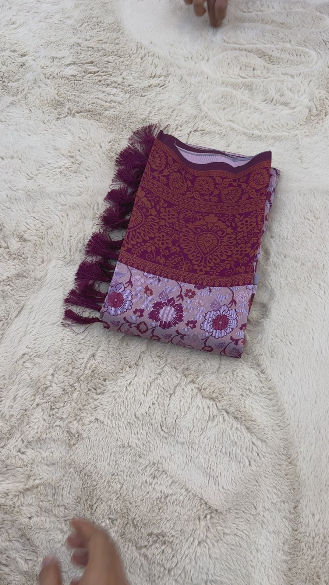 Lavender Designer Tassels Banarsi Silk Saree