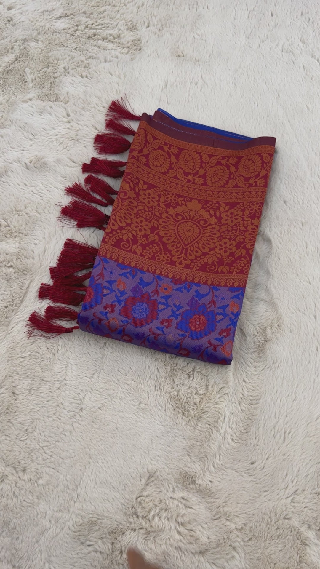 Violet Designer Tassels Banarsi Silk Saree