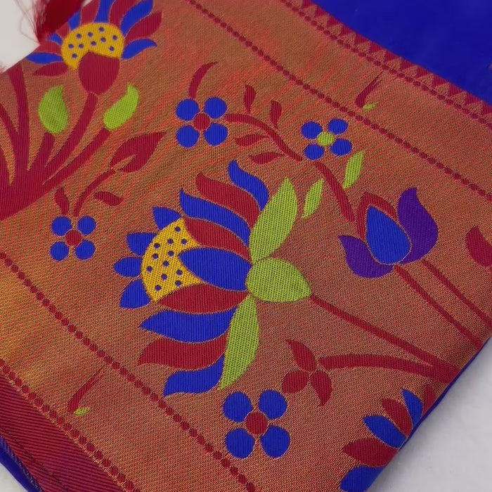 Royal Blue Woven Design Soft Silk Saree