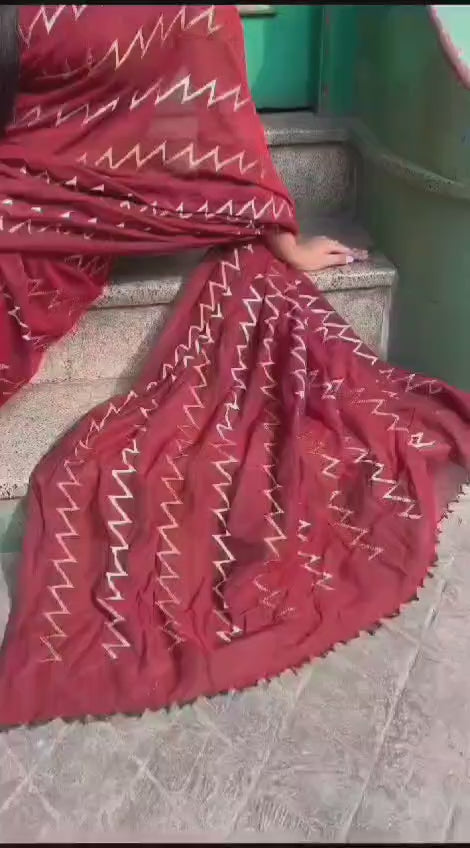 Faux Georgette Daily Wear Thread Work Saree