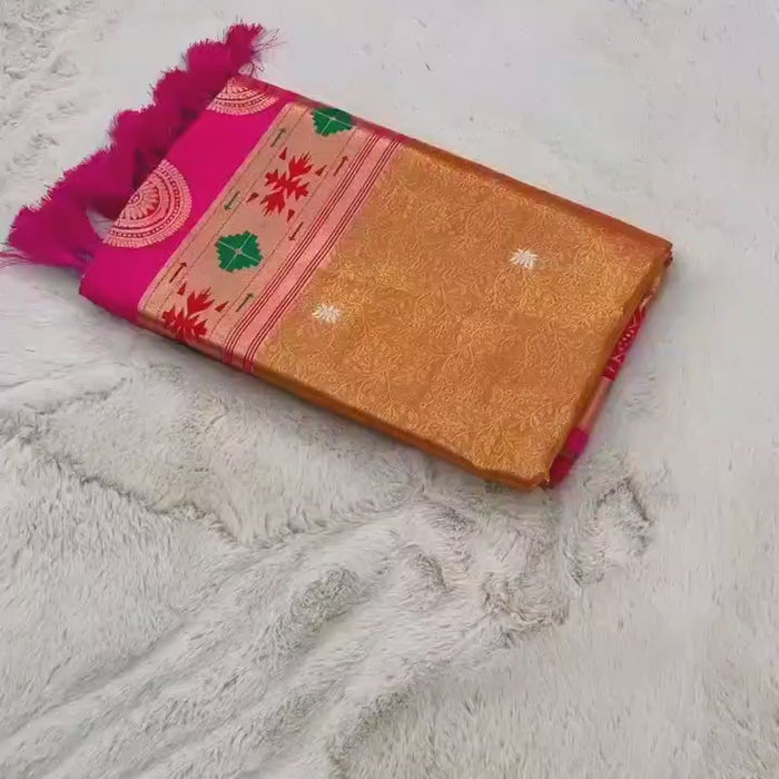 Lotus Paithani Soft Banarsi Silk Saree