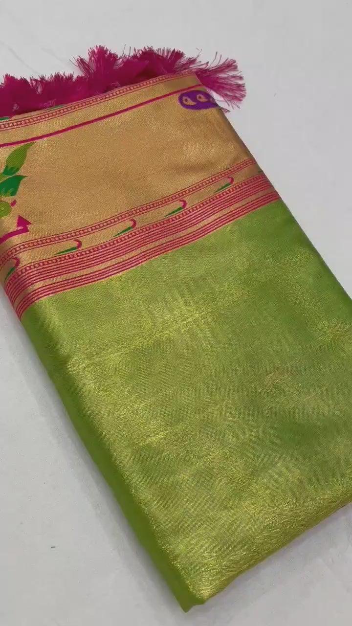 Soft Banarsi Tissue Maharani Paithani