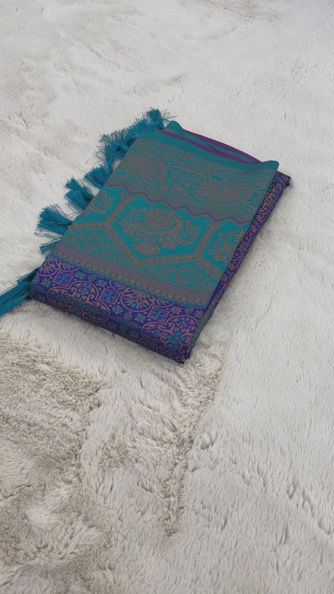 Violet Designer Tassels Premium Banarsi Silk Saree