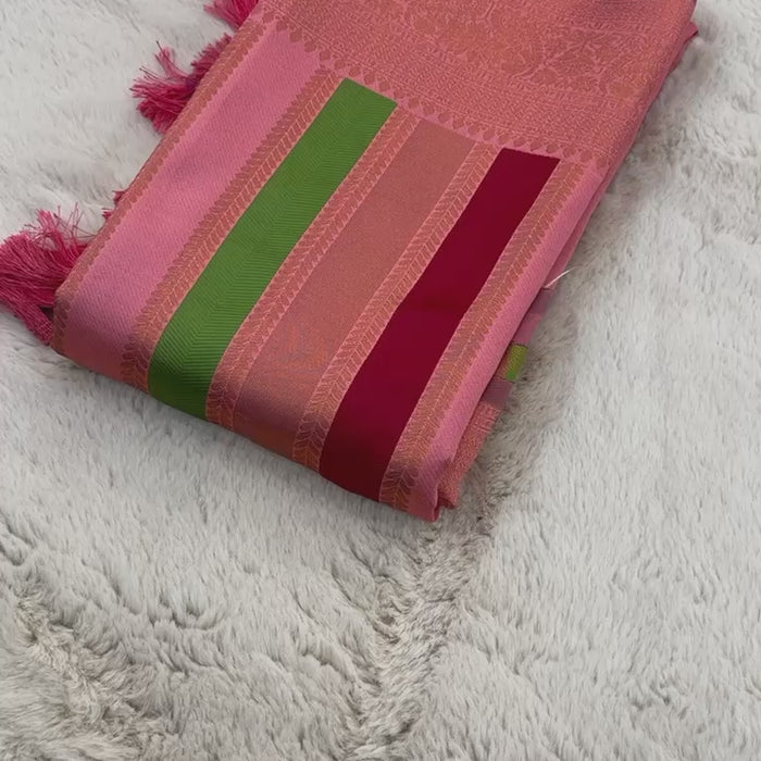 Soft Pink Pure Soft Semi Kanjivaram Pattu Silk Saree