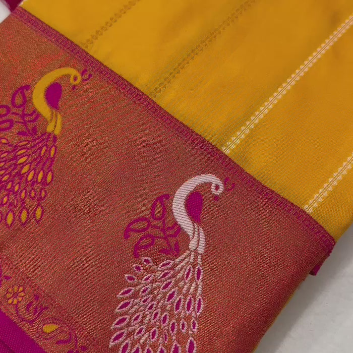 Soft Paithani Silk saree with Zari Meenakari design