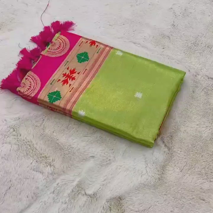Lotus Paithani Soft Banarsi Silk Saree