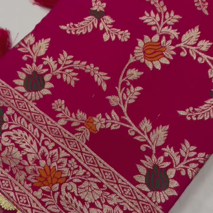 Pure Viscose Dolla Silk Saree with Heavy Meenakari Work