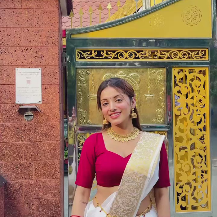 Assam-cotton-silk-saree-With-Broad-Golden-Border
