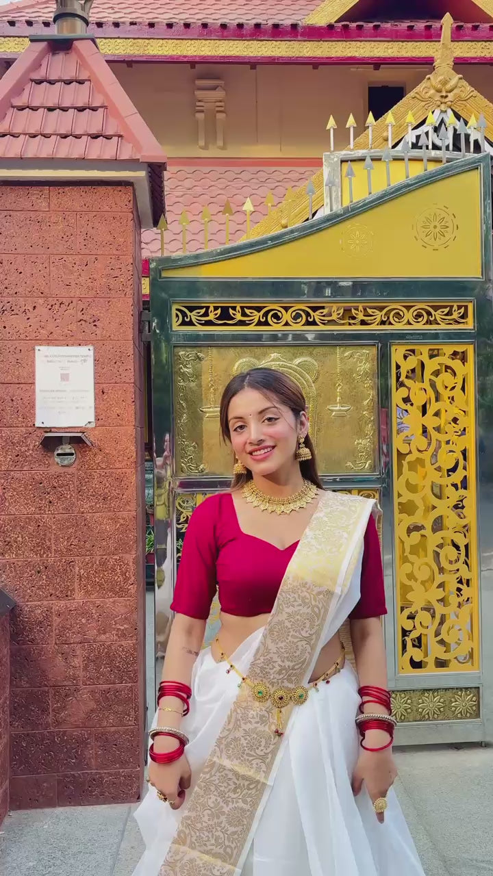 Assam-cotton-silk-saree-With-Broad-Golden-Border