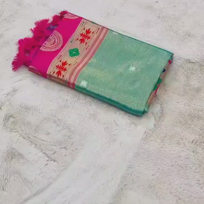 Lotus Paithani Soft Banarsi Silk Saree