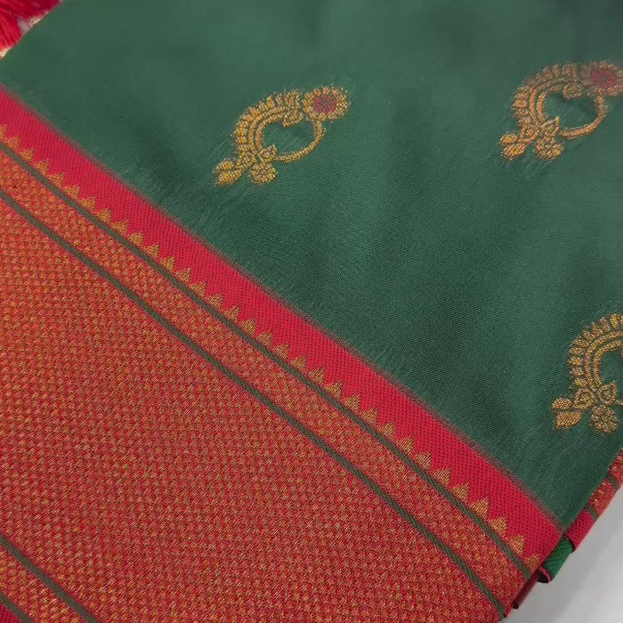 Soft Paithani Silk Saree with Zari Weaving Nath Design