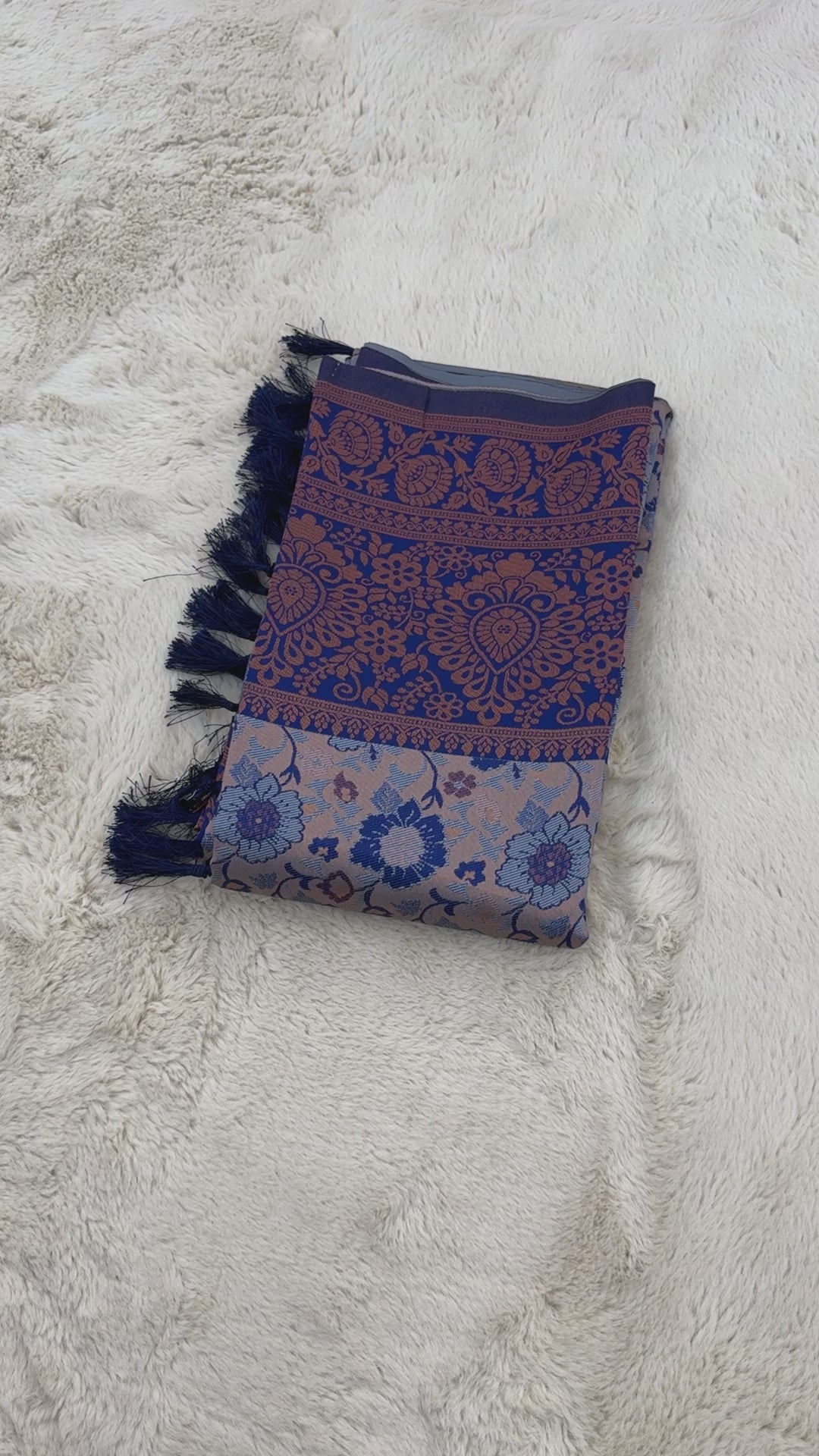 Gray and Purple Designer Tassels Banarsi Silk Saree