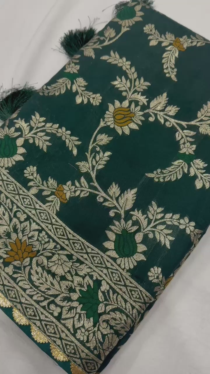 Pure Viscose Dolla Silk Saree with Heavy Meenakari Work