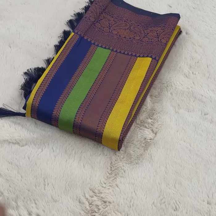 Dirty Purple Pure Soft Semi Kanjivaram Pattu Silk Saree