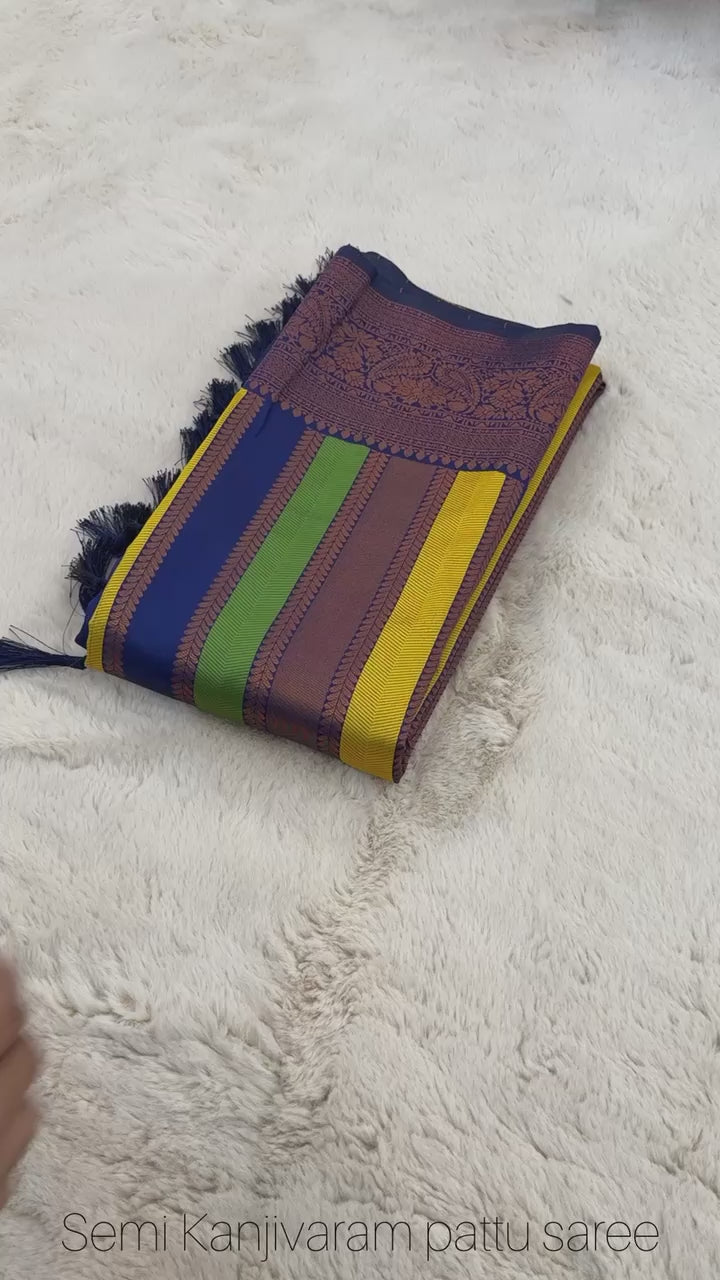 Dirty Purple Pure Soft Semi Kanjivaram Pattu Silk Saree