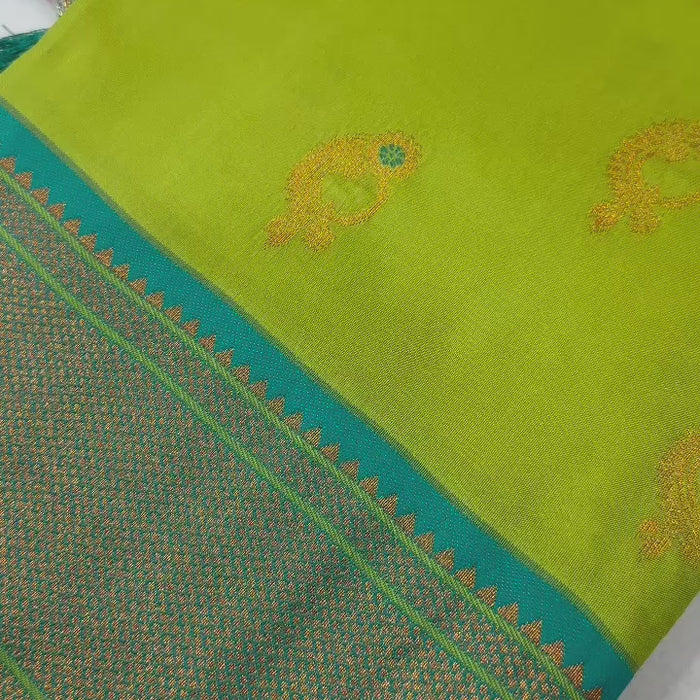 Soft Paithani Silk Saree with Zari Weaving Nath Design