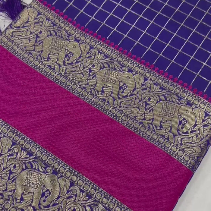 Blue Zari Woven Kanjivaram Silk Saree